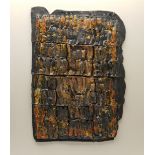 Russell Platt (British 1920-2015): Abstract in Gold and Grey, ceramic mixed media sculpture unsigned