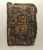 Russell Platt (British 1920-2015): Abstract in Gold and Grey, ceramic mixed media sculpture unsigned