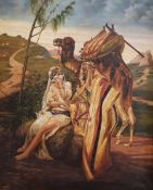After Horace Vernet (French 1789-1863): 'Judah and Tamar', 21st century oil on canvas signed NA Mimi