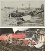 Robert Horne (1923-2010): 'Old Fishing Boat - Walberswick', etching with aquatint signed titled date