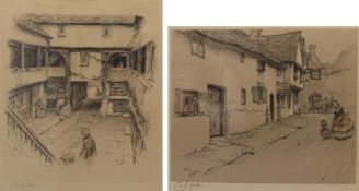 Cecil Aldin (British 1870-1935): 'The New Inn Gloucester' and 'The George Inn Dorchester', two chrom