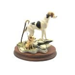 Border Fine Arts group 'Fell Hound with Lakeland Terrier by Mairi Laing Hunt limited edition No. 727