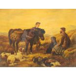 Attrib. William H Snape (British 1862-1904): Scottish Hunters with the Day's Bag, oil on canvas sign
