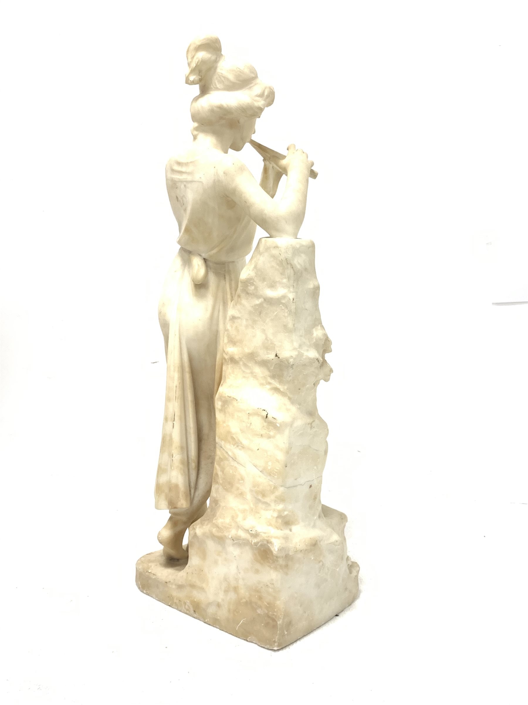 Late 19th/ early 20th century Carrara marble of Euterpe, the Muse of Music, signed Carlo Pittaluga - Image 6 of 6