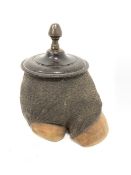 Taxidermy - Late 19th/Early 20th century Rhinoceros foot with turned oak top H23cm overall