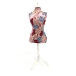 Modern patchwork dress makers mannequin, on white painted stand, H132cm