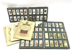 Three Wills cigarette card albums and contents of various cards and four John Player booklets