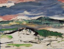 Stanislaw Frenkiel (Polish/British 1918-2001): Abstract Landscape, gouache on paper signed and dated