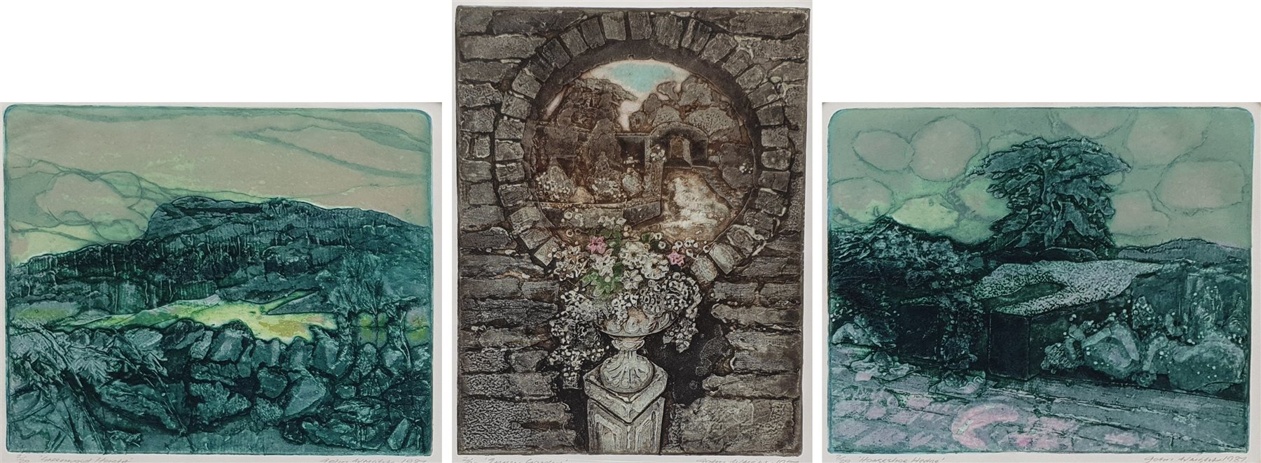 John Wright (British 1931-2013): 'Inner Garden', 'Horseshoe Hedge' and 'Greenwood Height', set three - Image 2 of 11