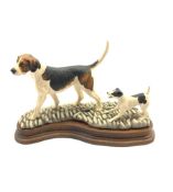 Border Fine Arts group 'Old English Foxhound and Short Haired Terrier' by Mairi Laing Hunt limited e