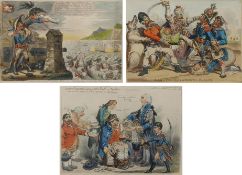 After James Gillray (British 1756-1815): 'Doctor Sangrado curing John Bull of Repletion...', 'Destru