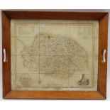 'A New Map of the County of Norfolk', engraved map with later hand-colouring formed as 12 paper pane