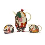 Wedgwood limited edition Clarice Cliff Design 'The Bonjour Coffee Set' comprising 'Bonjour' coffee p