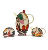 Wedgwood limited edition Clarice Cliff Design 'The Bonjour Coffee Set' comprising 'Bonjour' coffee p