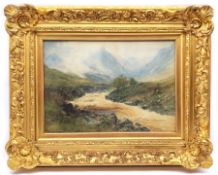 Thomas Swift Hutton (British 1860-1935): Highland Beck, watercolour signed 38cm x 55cm in fine gilt