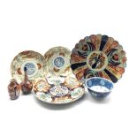 Pair of Japanese Meiji dishes, decorated with a central dragon and pearl roundel encircled by bands