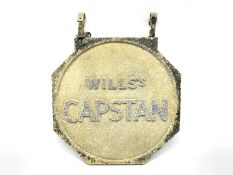 Wills's Capstan cast aluminium octagonal advertising sign, H54cm including hanging mounts, W45cm