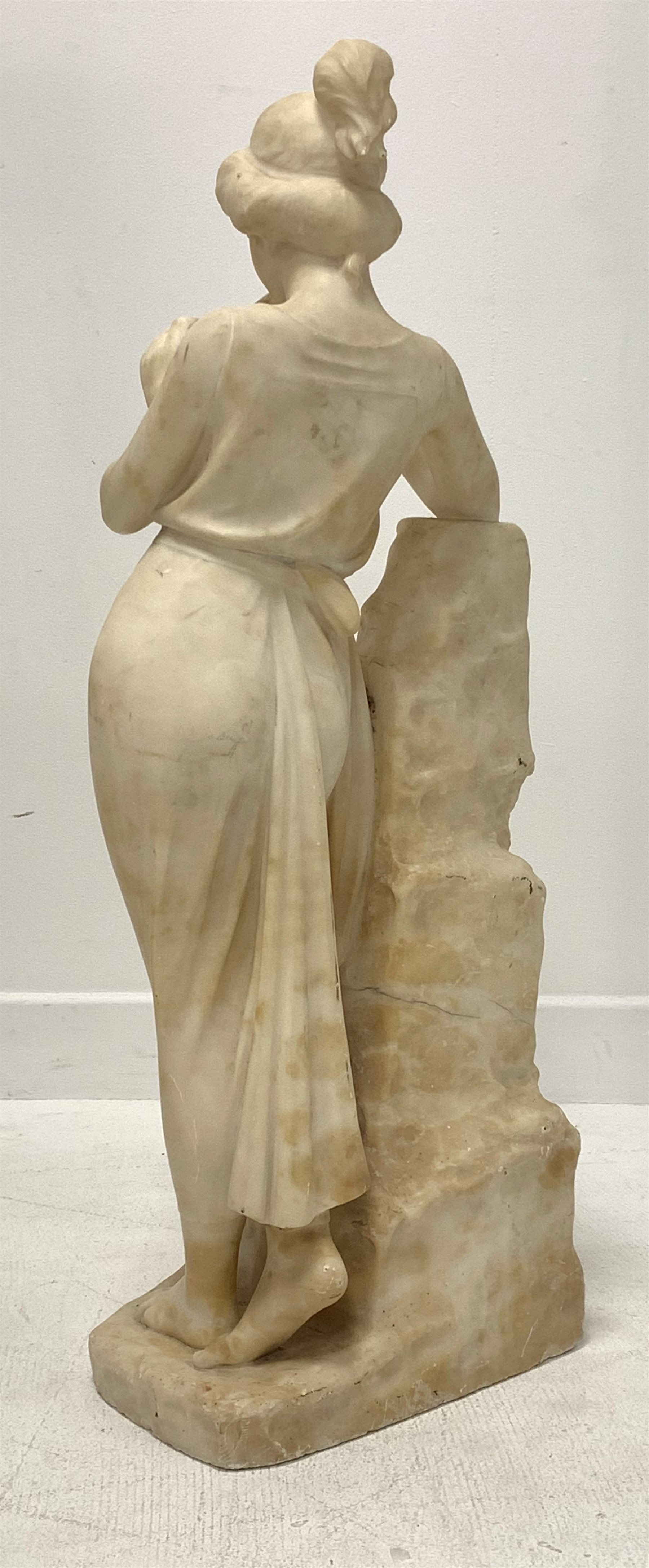 Late 19th/ early 20th century Carrara marble of Euterpe, the Muse of Music, signed Carlo Pittaluga - Image 4 of 6