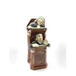 19th Century Staffordshire 'Vicar and Moses' pulpit figure group after Ralph Wood, inscribed to the