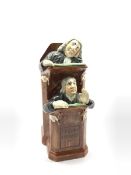 19th Century Staffordshire 'Vicar and Moses' pulpit figure group after Ralph Wood, inscribed to the