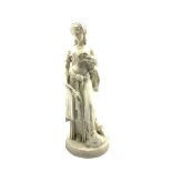19th century Copeland Parian figure of Ruth stood carrying sheaves of corn, impressed to reverse Pub