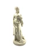 19th century Copeland Parian figure of Ruth stood carrying sheaves of corn, impressed to reverse Pub