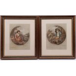 After Richard Westall RA (British 1765-1836): 'A Boy' and 'A Girl of Canarvon', pair mezzotints by G