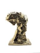 Mid-century Belgian gold lustre ceramic bust of a Panther by Patrick Villas for Royal Boch, H48cm