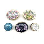 Five Halcyon Days enamel boxes to include 1988 and 1993 'A Year to Remember', '25', Commemorative ex