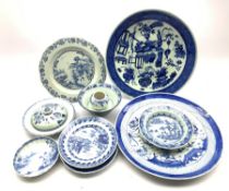 18th century Chinese Export blue and white plate, Chinese Provincial bowl, together with other Chine