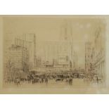 William Walcot (British 1874-1943): Forty-Second Street New York, etching signed in pencil pub. 1923