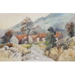 Mabel Winifred Cottee (British 1905-1991): Rural Farmstead, watercolour signed 36cm x 55cm