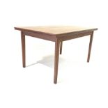 Mid 20th century Danish Teak extending dining table by Sejling Skabe, draw leaf to each end, raised