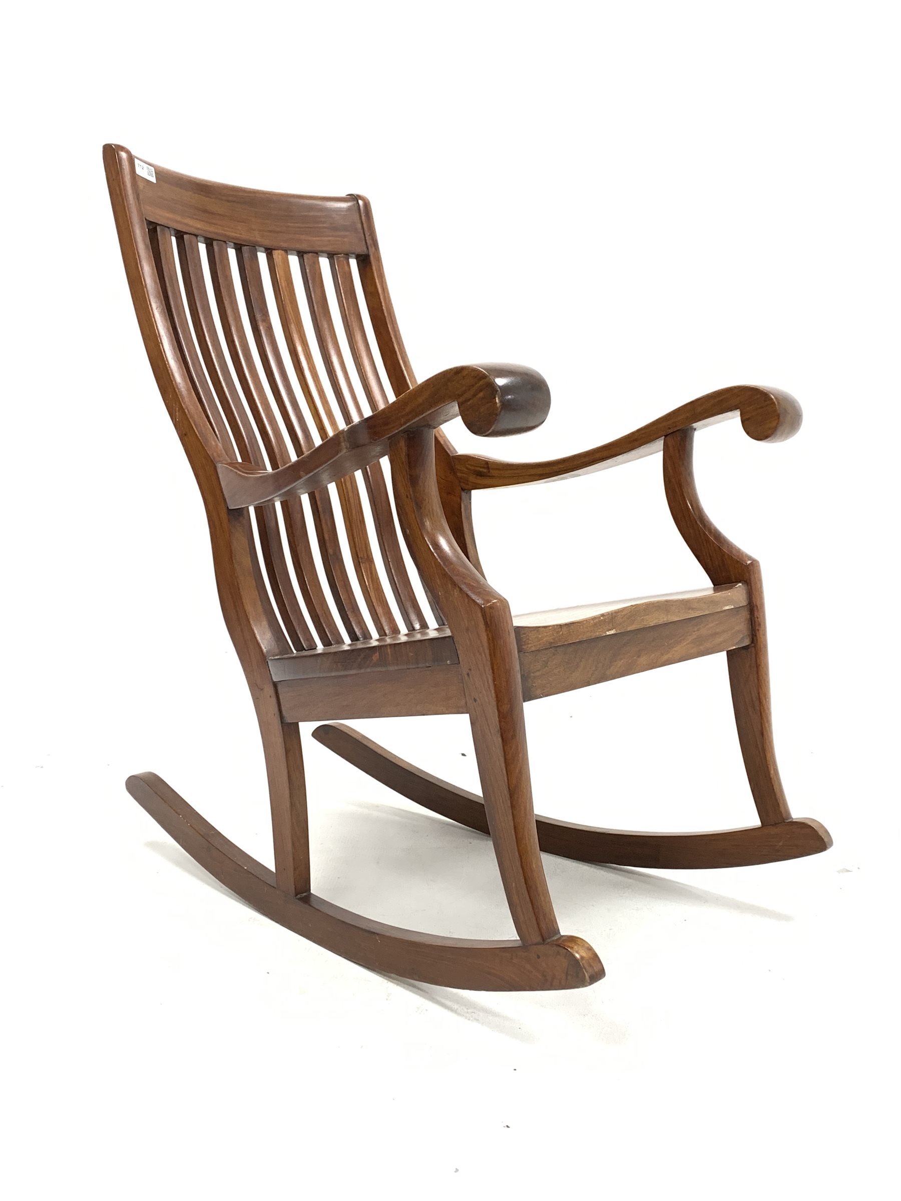 20th century hardwood rocking chair - Image 2 of 3