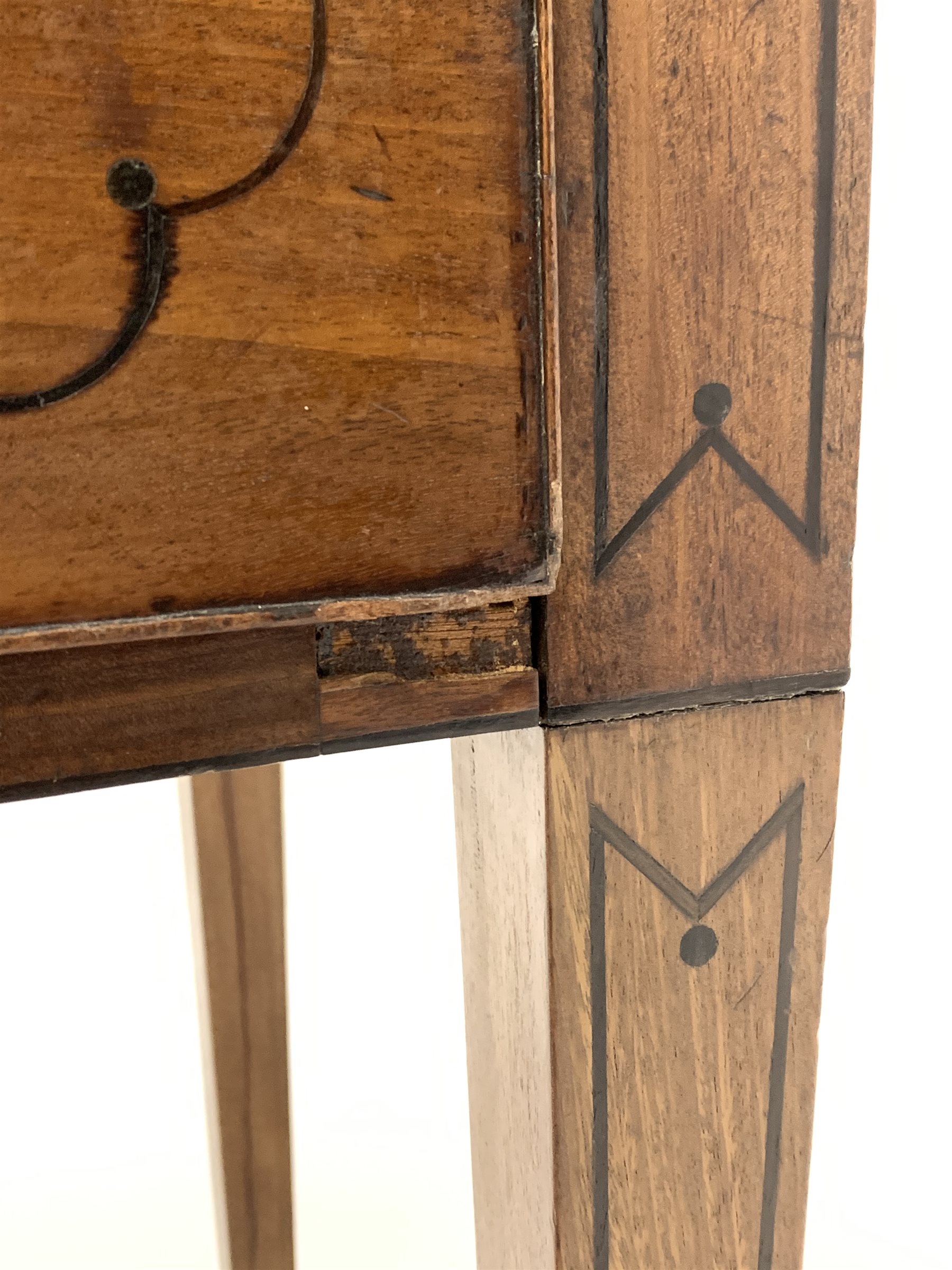 George IV mahogany break bow front sideboard, with ebonised string inlay, two drawers and a cupboard - Image 5 of 5