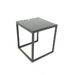 BoConcept - Contemporary aluminium lamp table with black glazed top