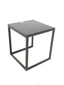BoConcept - Contemporary aluminium lamp table with black glazed top