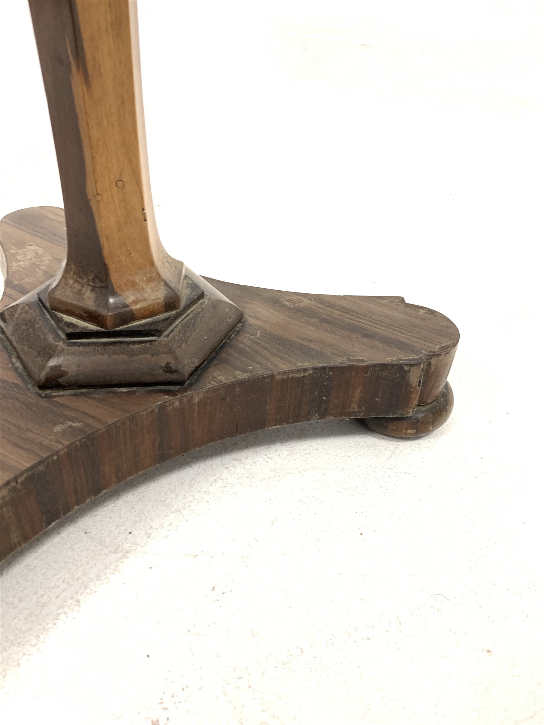 Mid 19th century rosewood lamp table, the circular top raised on a shaped and tapered octagonal colu - Image 4 of 4