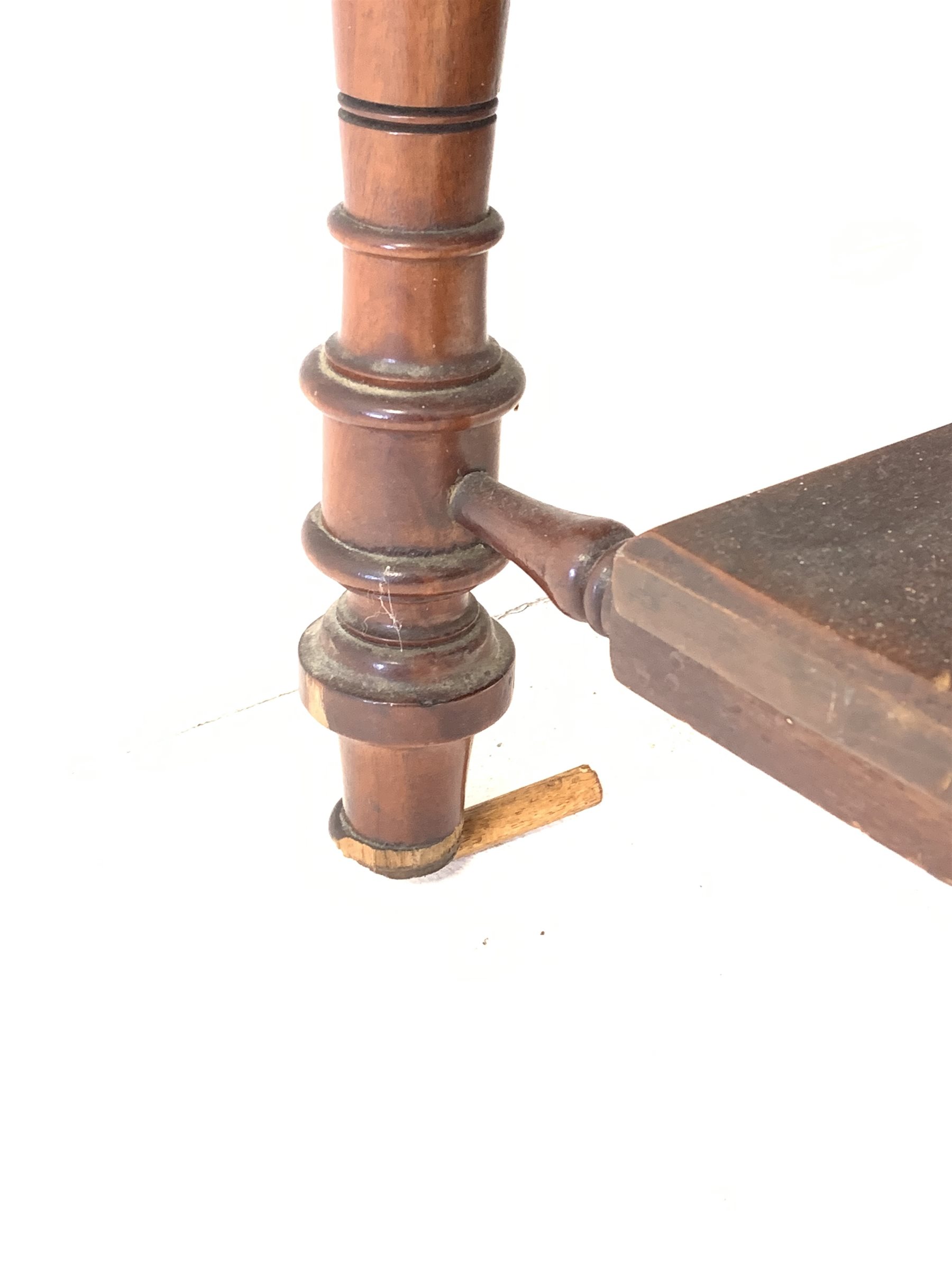 Edwardian walnut wash stand, raised back inset with later marble over marble top, two drawers and cu - Image 2 of 2