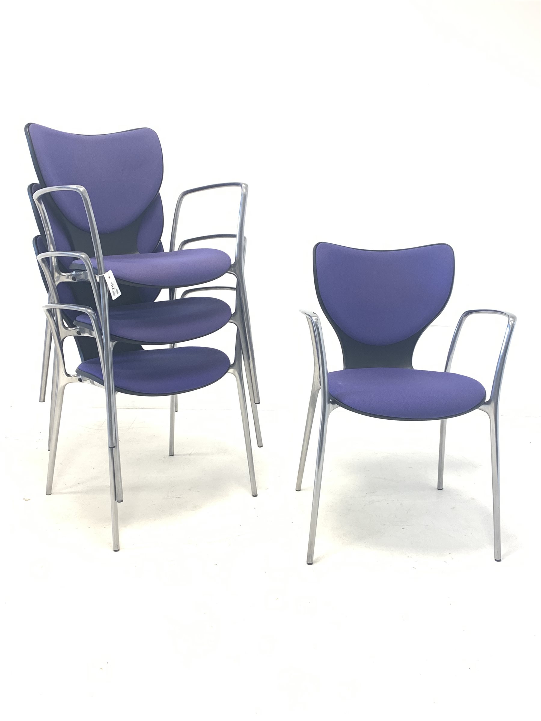 Jorge Pensi for Akaba - Set of four 'Gorka' stacking chairs with upholstered seat and back rest, rai - Image 2 of 3