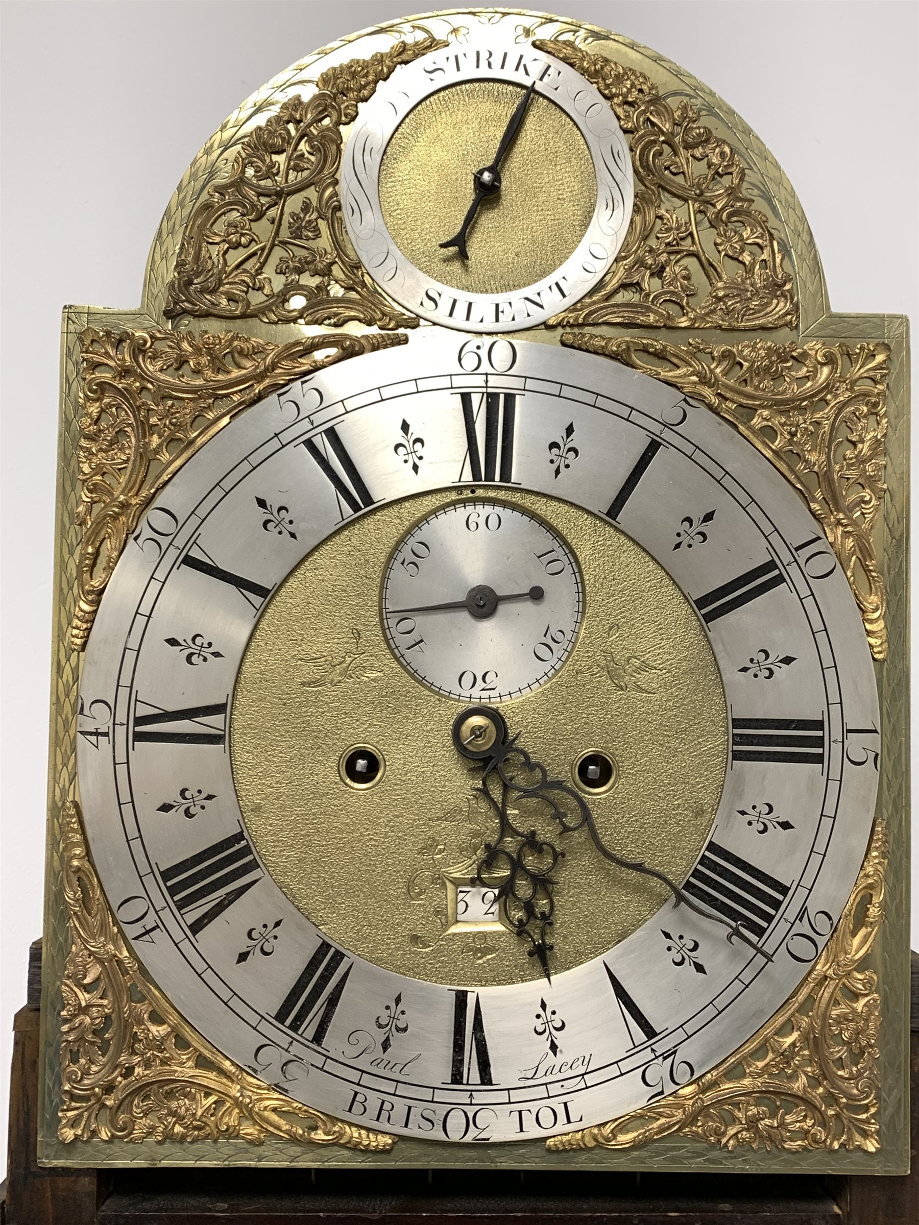 Early 19th century and later long case clock, the 20th century Chippendale style case with brass bal - Image 4 of 5