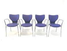Jorge Pensi for Akaba - Set of four 'Gorka' stacking chairs with upholstered seat and back rest, rai