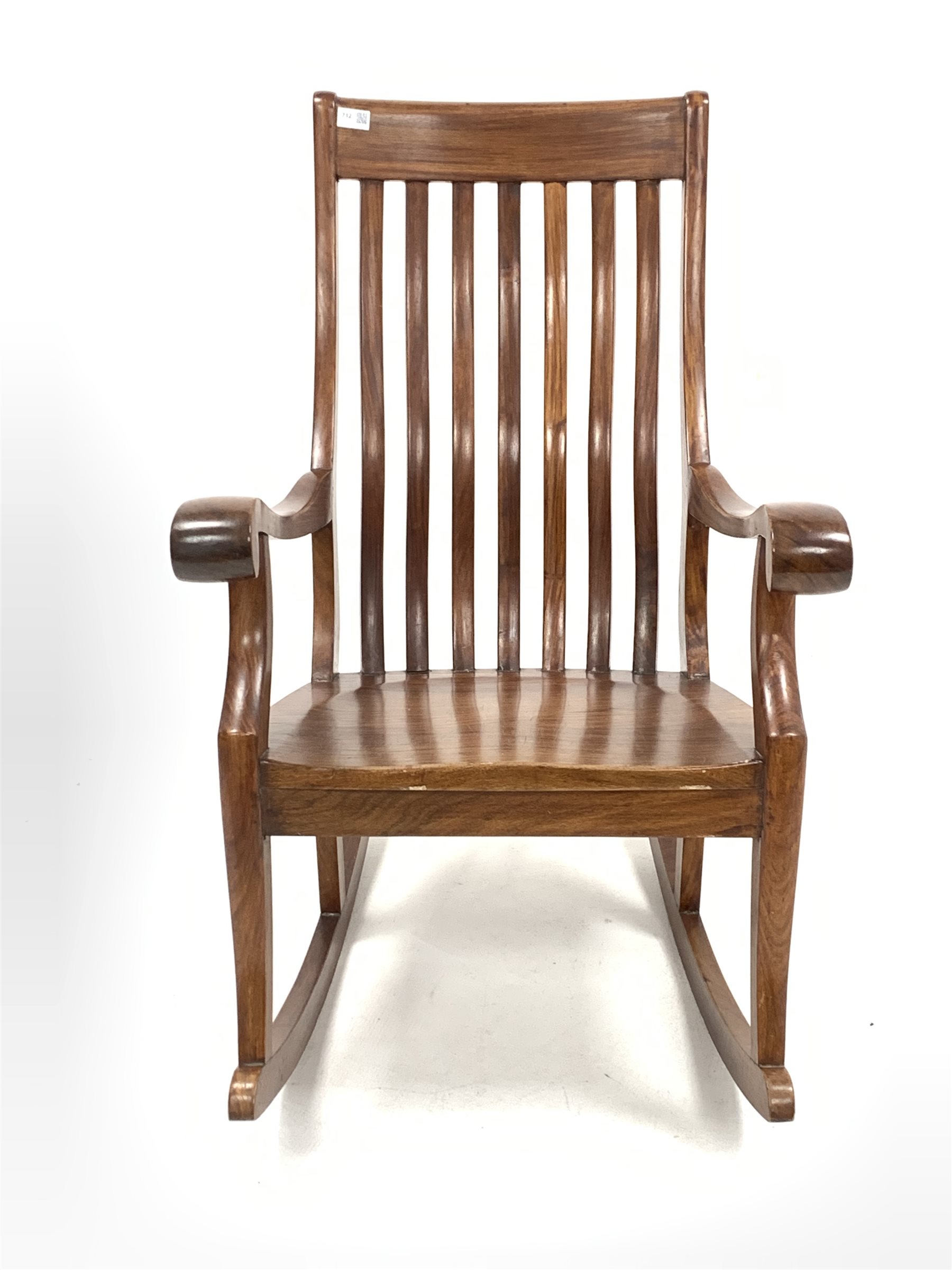 20th century hardwood rocking chair - Image 3 of 3