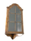 Georgian style walnut corner cabinet, triple arched moulded top above single astragal glazed door, i