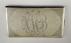 American sterling silver cigarette case by R Blackington & Co engraved with a monogram and engraved