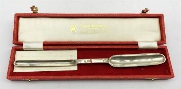 Georgian design silver double ended marrow scoop L24cm Sheffield 1973 Maker Cooper Bros. 1.9oz (case