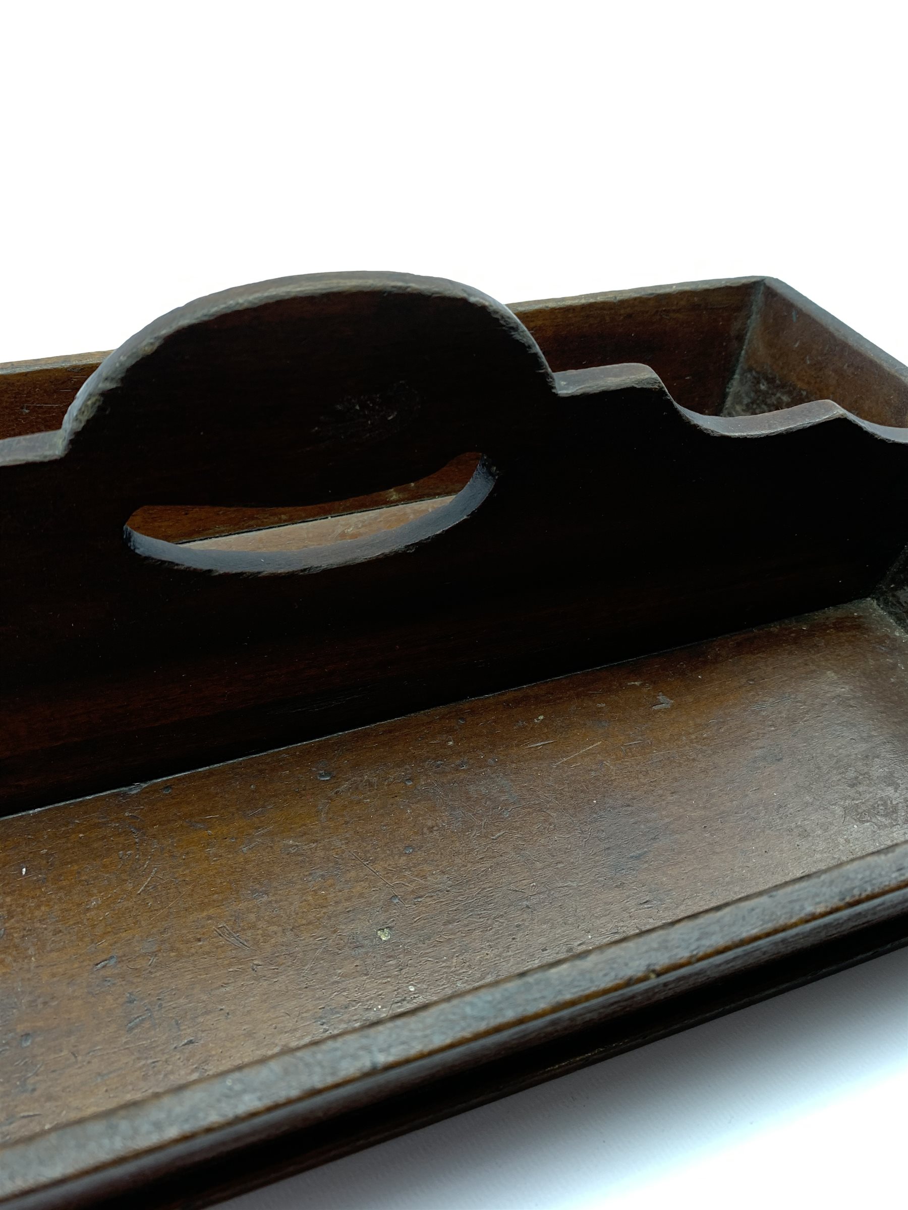 Victorian mahogany two division cutlery tray with integral handle L41cm - Image 2 of 3