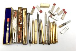 Collection of assorted Eversharp gold-filled and silver-plated propelling pencils, together with cas