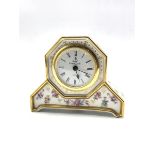 Royal Crown Derby 'Royal Antoinette' pattern mantel clock 10cm x 13xm