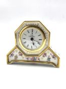 Royal Crown Derby 'Royal Antoinette' pattern mantel clock 10cm x 13xm